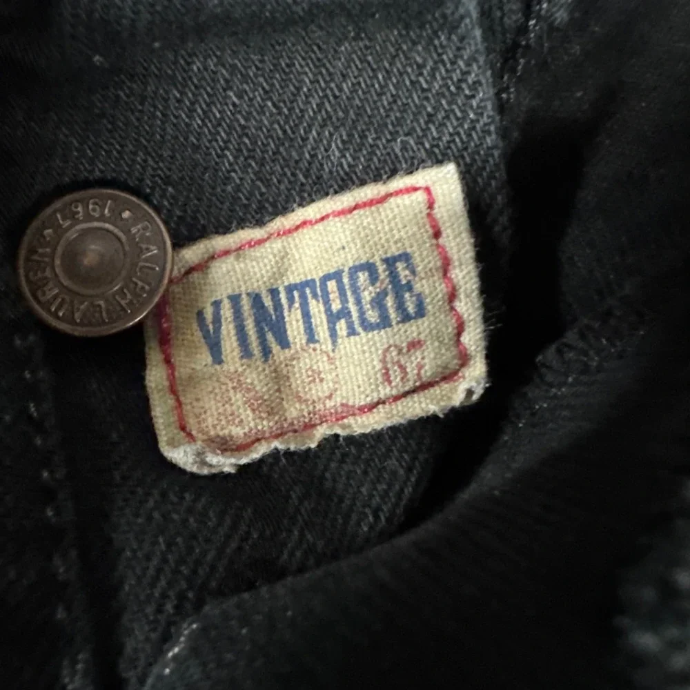 Polo Ralph Lauren Jeans Mens 42x32 Black Vintage 67 Hudson Straight Leg Denim